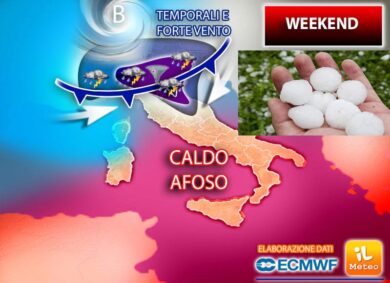 Meteo grandine e temporali in arrivo, calo temperature fino a 10°