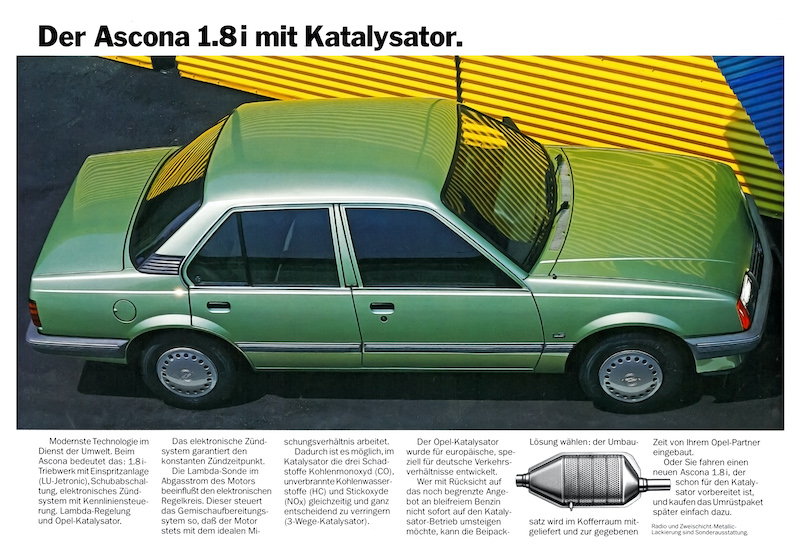 Opel Ascona 1.8i prima vettura tedesca con catalizzatore Opel Ascona 1.8i prima vettura tedesca con catalizzatore