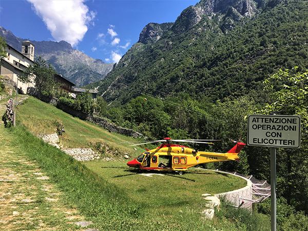 L’Elisoccorso Lombardia operativo in Val Codera L’Elisoccorso Lombardia operativo in Val Codera