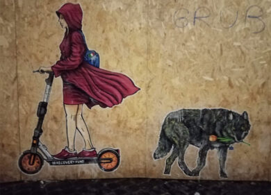 Recovery Fund come Cappuccetto Rosso, il nuovo murale di Maupal