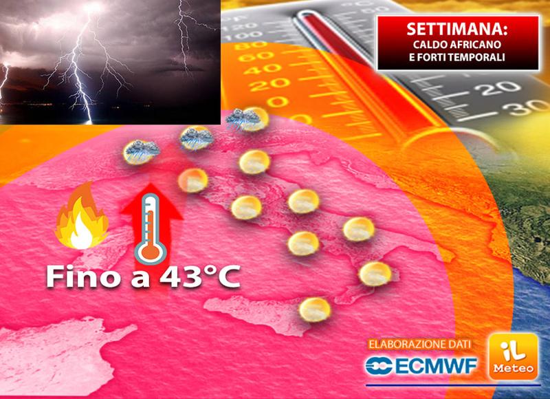 Meteo, arriva il caldo africano: termometri fino a 43°. Estate rovente Meteo, arriva il caldo africano: termometri fino a 43°. Estate rovente