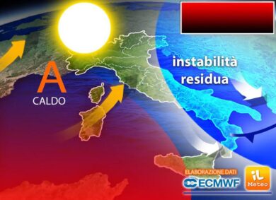 Previsioni meteo: nel weekend ultimi temporali, torna il caldo con oltre 35°