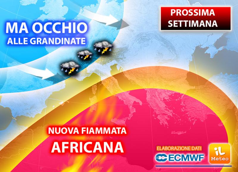 Previsioni meteo: da lunedì nuova fiammata africana, punte massime fino a 38°C Previsioni meteo: da lunedì nuova fiammata africana, punte massime fino a 38°C