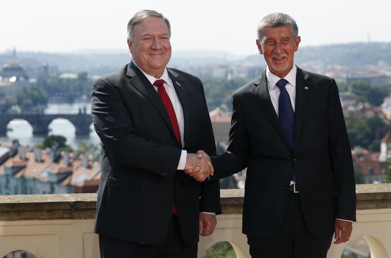 Mike Pompeo in Repubblica Ceca con Andrej Babis Mike Pompeo in Repubblica Ceca con Andrej Babis