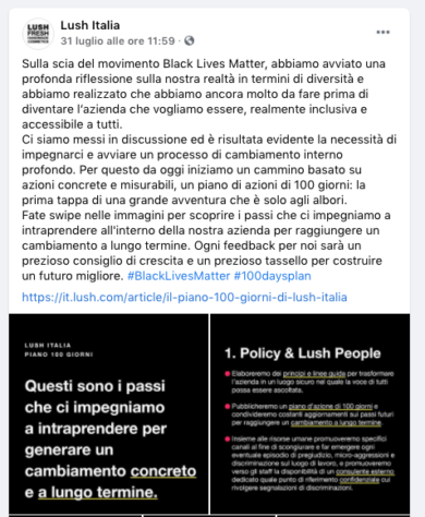 Il monito di Lush: “Non entrate con sintomi di Covid-19, razzismo o omofobia”