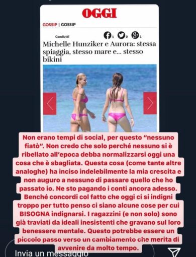 Lato B, Aurora Ramazzotti: “Quella foto? Fu un trauma”