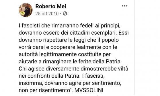 Galleria foto 'Roberto Mei, frasi fasciste su Facebook. Lui si difende: “Un passato superato”' - foto 1