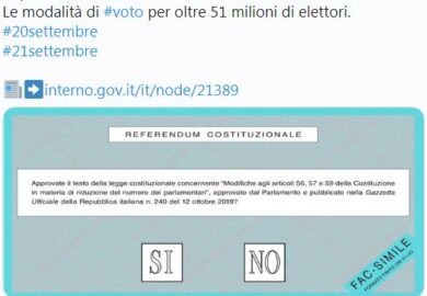 Referendum, il Viminale pubblica il facsimile della scheda con il quesito