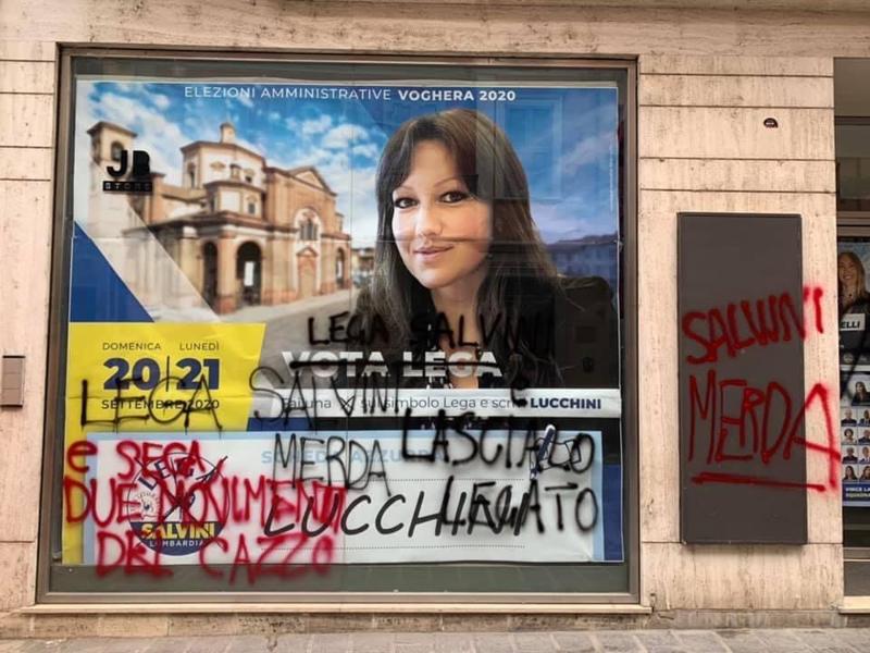 Lega, atti vandalici contro la sezione di Voghera Lega, atti vandalici contro la sezione di Voghera