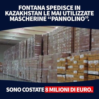 Regione, bufera su mascherine-pannolino: mai usate e regalate al Kazakistan