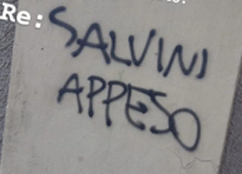 Un candidato del Pd: “Salvini appeso” Un candidato del Pd: “Salvini appeso”