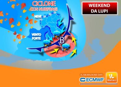 Meteo weekend: pioggia e BOMBE D’ACQUA, allerta NUBIFRAGI in varie città