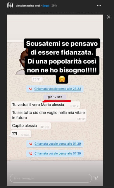 Alessia Messina pubblica chat con Balotelli: “Scusatemi se pensavo di essere fidanzata”