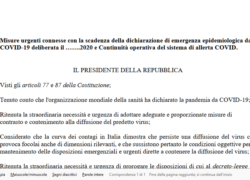 Galleria foto '“Mascherina all’aperto se vicini a non conviventi”. Ecco il decreto Covid' - foto 1