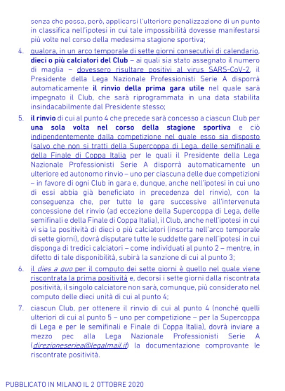 lega serie a covid lega serie a covid