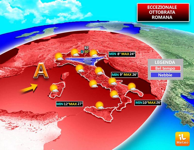 Meteo, al via l’ottobrata con temperature che raggiungono i 25 gradi Meteo, al via l’ottobrata con temperature che raggiungono i 25 gradi