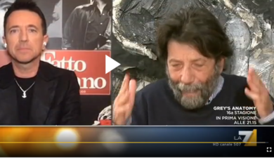 Scanzi-Cacciari, è ancora lite. Gruber: “Vi tolgo l’audio pure da casa”. VIDEO