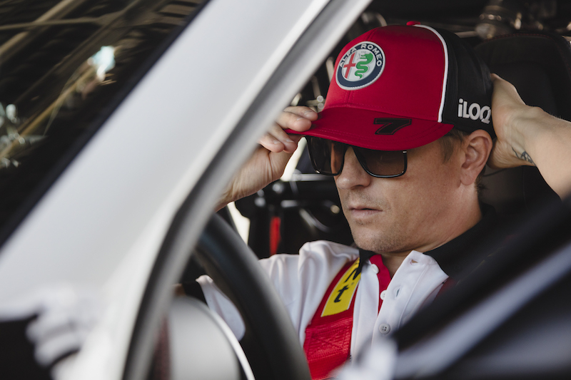 Räikkönen e Giovinazzi in pista a Balocco con la Giulia GTA