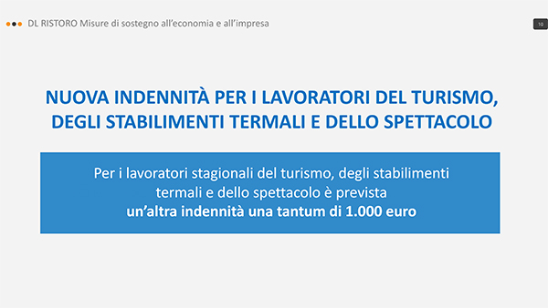 DL ristoro principali contenuti 10 DL ristoro principali contenuti 10