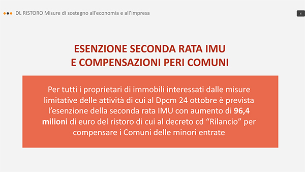 DL ristoro principali contenuti 6 DL ristoro principali contenuti 6
