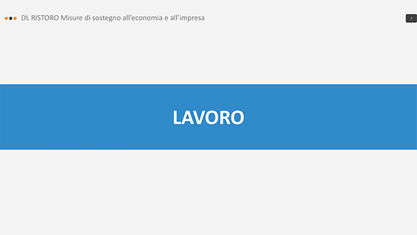 DL ristoro principali contenuti 7 DL ristoro principali contenuti 7