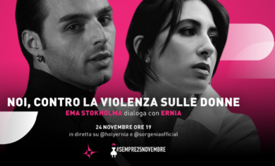 Violenza sulle donne, Sorgenia sensibilizza i giovani con Ernia ed Ema Stokholma