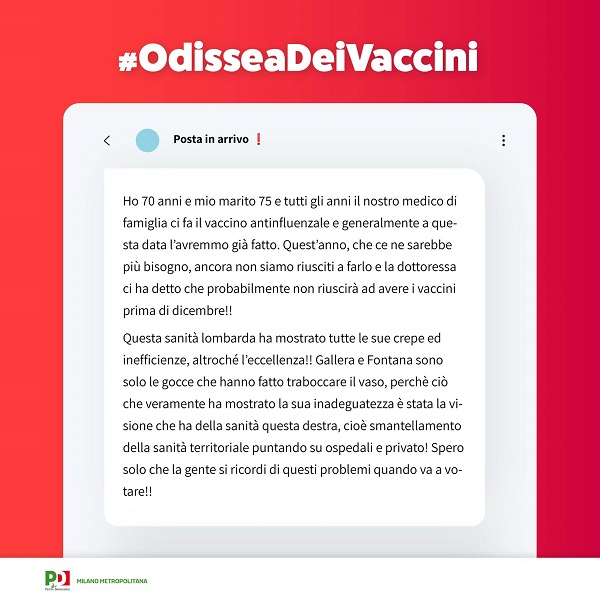 “Odissea dei vaccini”: la campagna social del Pd Milano. FOTO