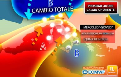 Meteo, pioggia e gelo dal weekend. Calma apparente solo per 48 ore
