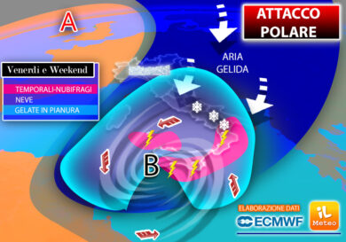 Previsioni meteo: venerdì sfuriata polare al centro-sud, weekend gelido