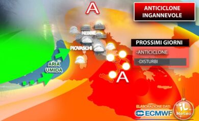 Previsioni meteo, anticiclone ingannevole. Prima di Natale ecco la neve