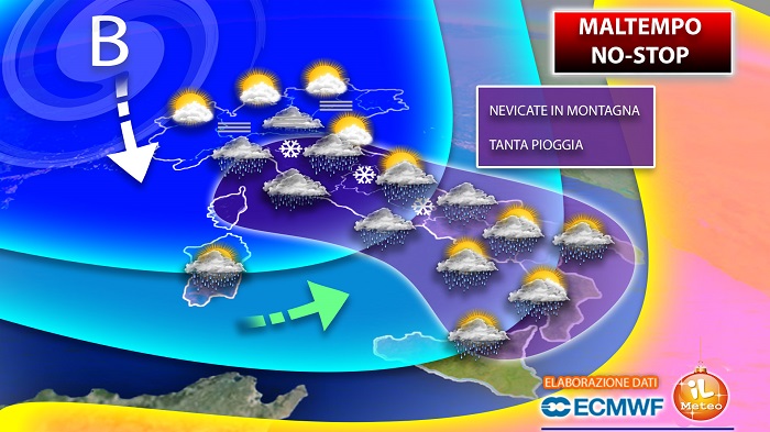 Meteo NEVE CAPODANNO, pianura imbiancata. Nevicate giorno per giorno: MAPPA