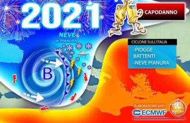 Meteo Capodanno, bufere di neve in pianura. Freddo incredibile. NEVE: LA MAPPA