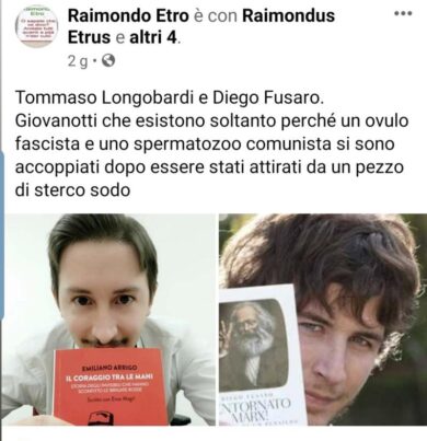 Raimondo Etro insulta Tommaso Longobardi e Diego Fusaro