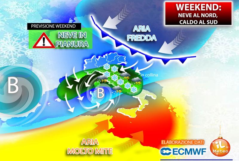 Previsioni meteo: torna la neve in pianura al Nord, al Sud sarà primavera Previsioni meteo: torna la neve in pianura al Nord, al Sud sarà primavera