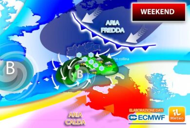 Meteo, ondata di maltempo nel weekend. Giù le temperature. Ancora neve