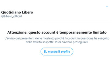 Libero, Twitter “limita” l’account. Ira social: “Lese libertà d’opinione”