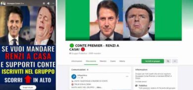 “Conte premier – Renzi a casa!” Appare foto sul Facebook di Chigi. “Hacker”