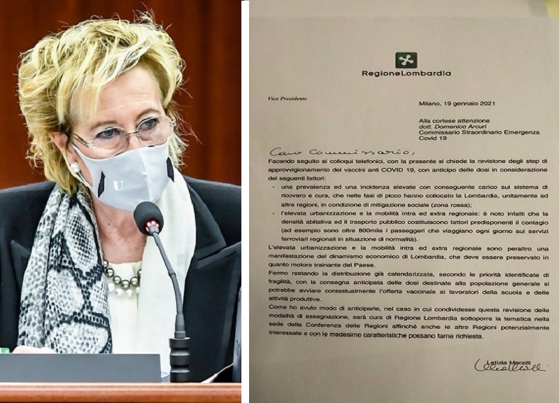 Covid e distribuzione dei vaccini, ecco la lettera della Moratti ad Arcuri Covid e distribuzione dei vaccini, ecco la lettera della Moratti ad Arcuri