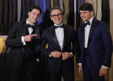 Chef in smoking, Mauro Improta e suo figlio Mattia modelli per un giorno