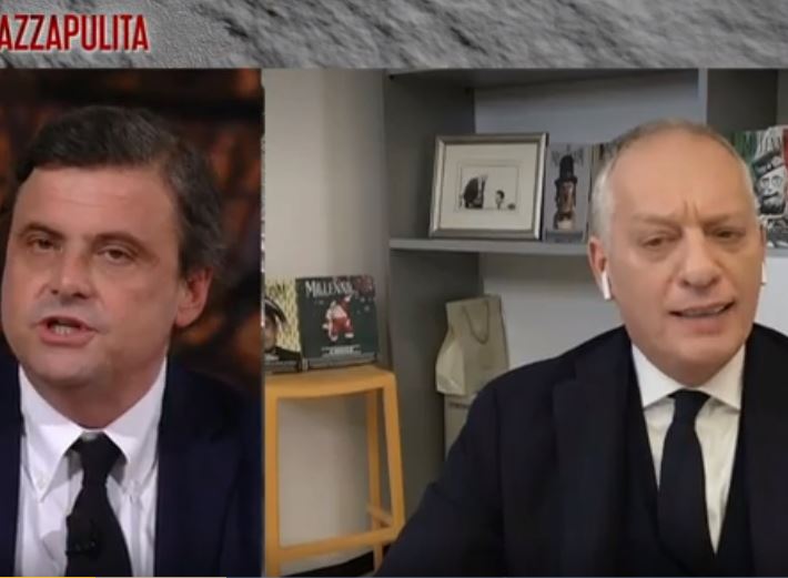 Carlo Calenda-Peter Gomez: scontro durissimo. VIDEO Carlo Calenda-Peter Gomez: scontro durissimo. VIDEO