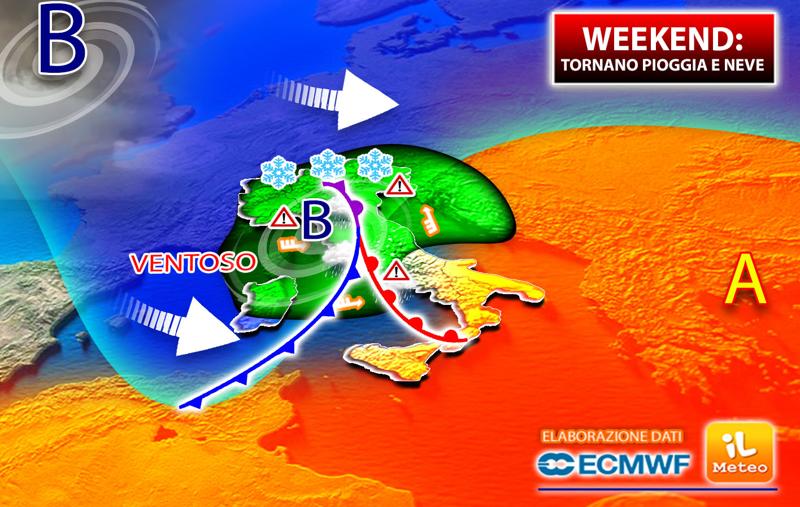 Previsioni meteo: inganno di primavera, dal weekend tornano pioggia e neve