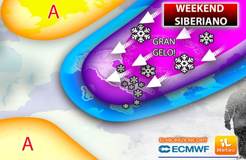 Meteo, neve prima (in pianura) e grande gelo poi sull’Italia. Le previsioni
