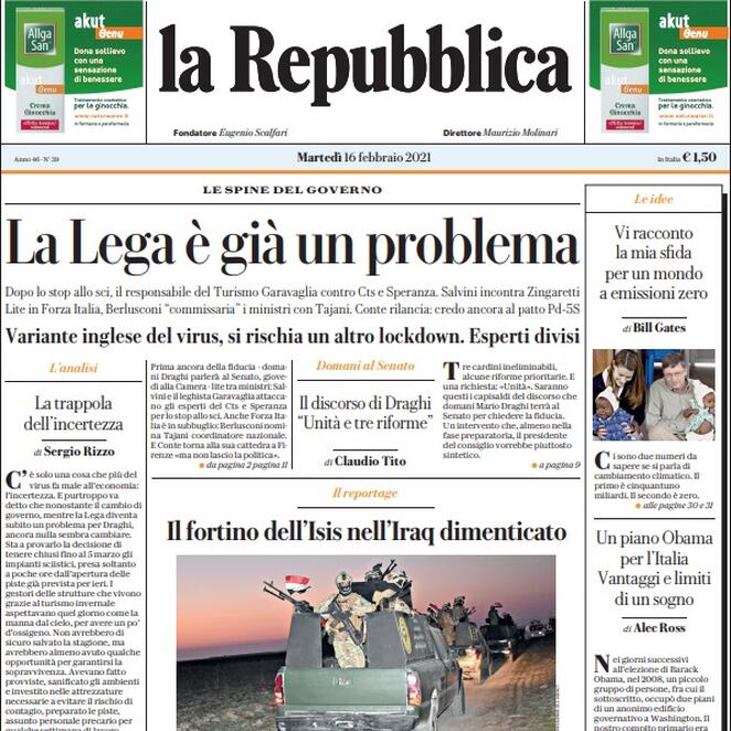 ‘Lega di lotta e di governo’? Una bufala. Salvini smonta la tesi di Repubblica ‘Lega di lotta e di governo’? Una bufala. Salvini smonta la tesi di Repubblica