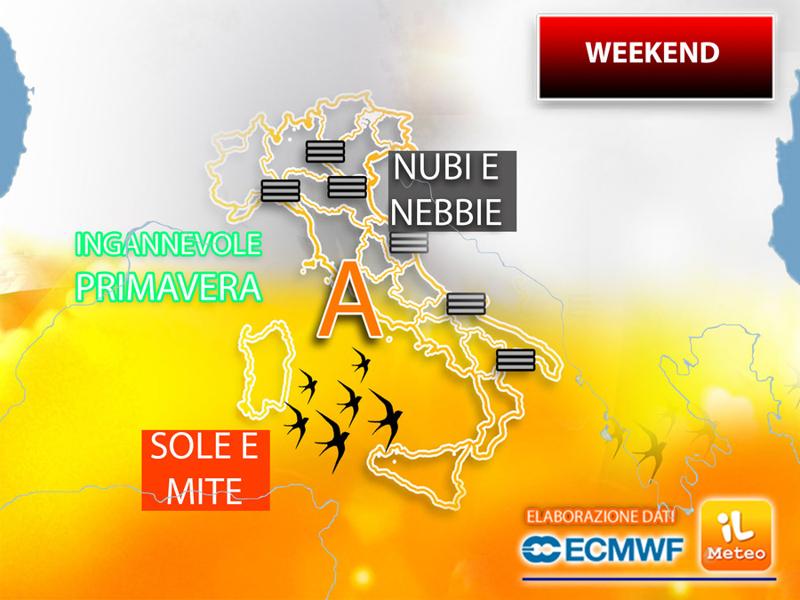 Meteo, inganno di primavera nel weekend: clima mite con nubi e nebbie Meteo, inganno di primavera nel weekend: clima mite con nubi e nebbie