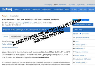 “Da Pfizer lotti di vaccini difettosi. Ema preoccupata”. Dov’è la trasparenza?