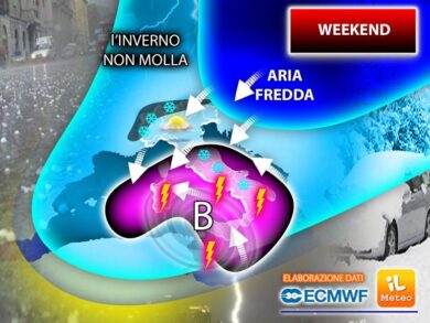 Meteo weekend: torna la neve, con gelo e pioggia sull’Italia. PREVISIONI