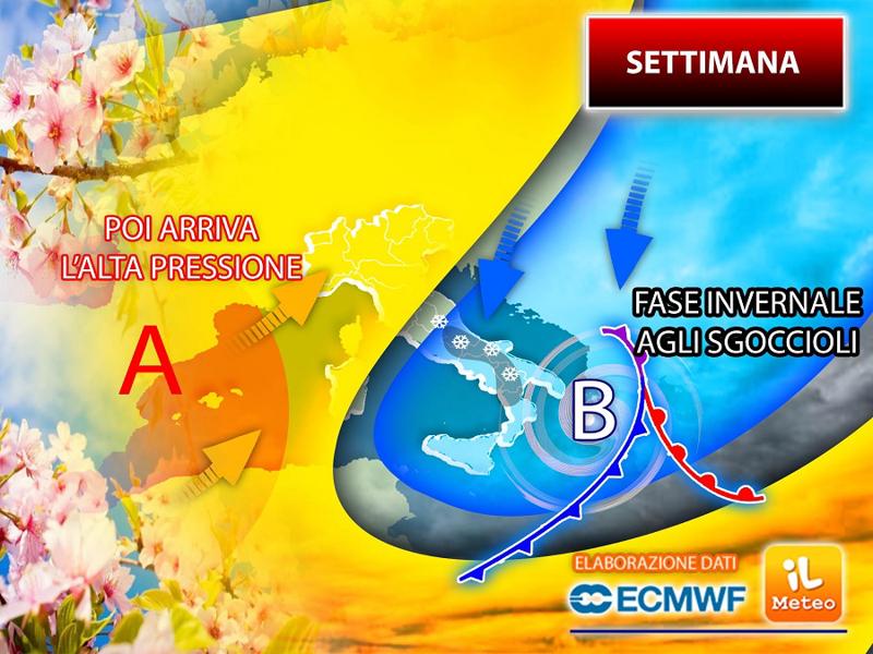 Previsioni meteo: fase invernale agli sgoccioli. Piogge via, verso bel tempo Previsioni meteo: fase invernale agli sgoccioli. Piogge via, verso bel tempo