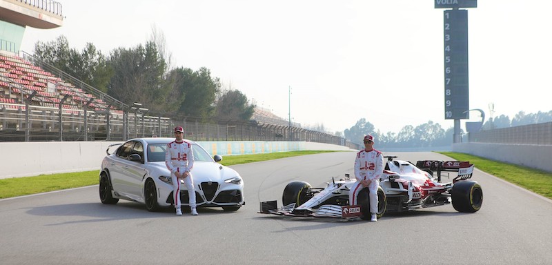 Giovinazzi e Räikkönen in pista con l’Alfa Romeo GTAm Giovinazzi e Räikkönen in pista con l’Alfa Romeo GTAm