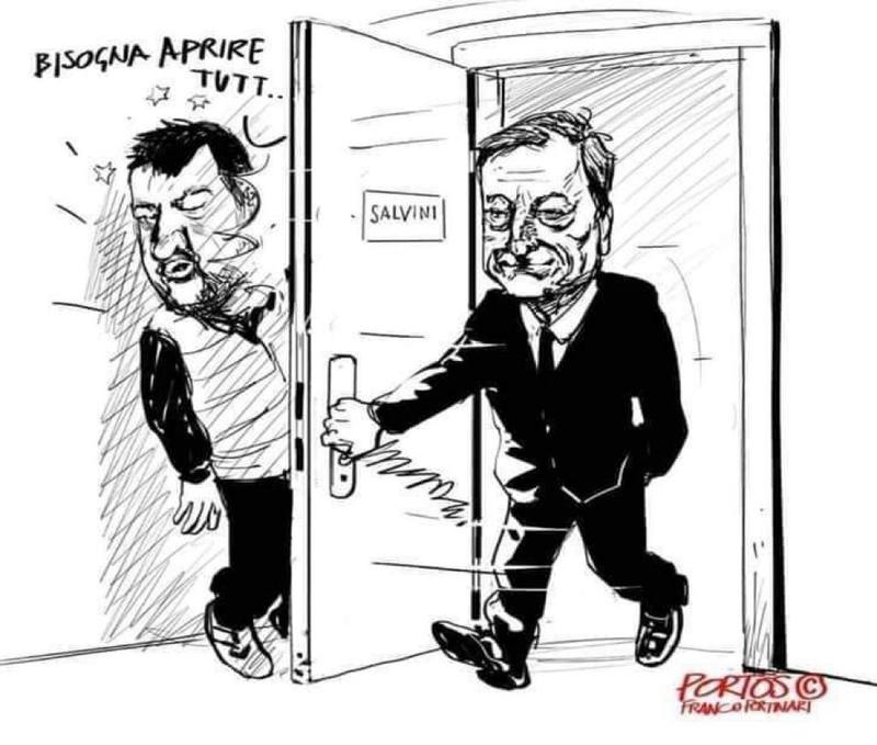 Coronavirus, Salvini vuole aprire tutto. E Draghi esegue… Ironia web Coronavirus, Salvini vuole aprire tutto. E Draghi esegue… Ironia web