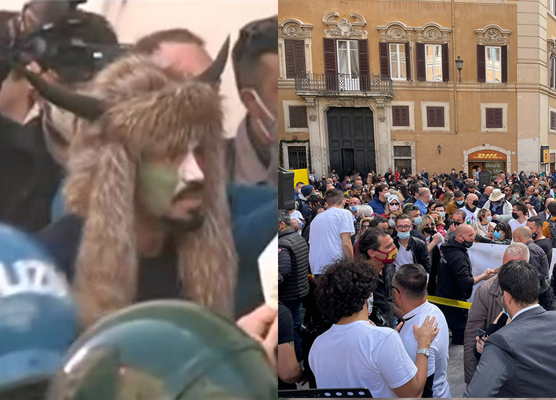 Covid, proteste da Roma a Napoli: assalto a Montecitorio, agente ferito. VIDEO Covid, proteste da Roma a Napoli: assalto a Montecitorio, agente ferito. VIDEO